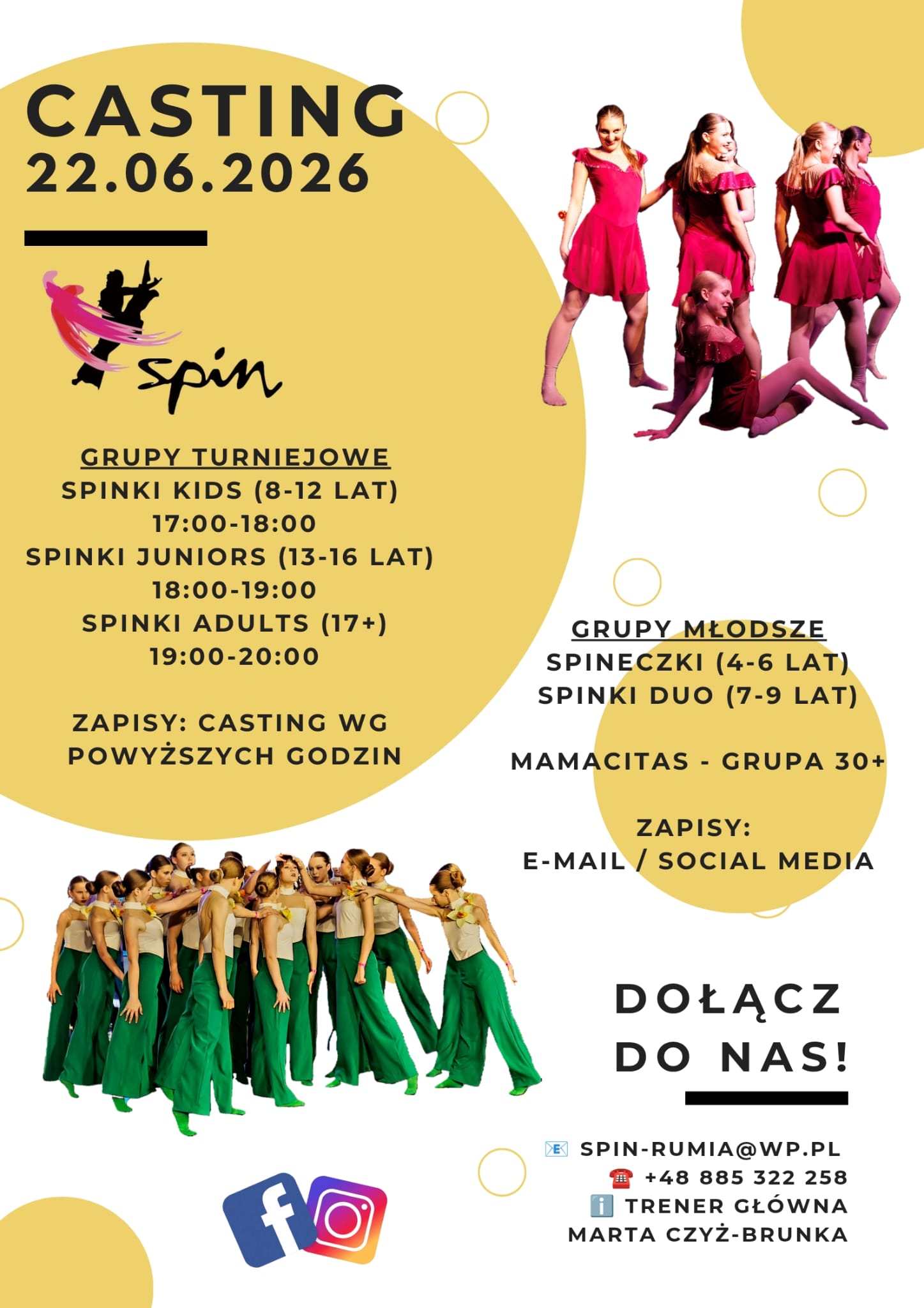 Plakat castingu SPIN MOSiR Rumia — 22 czerwca 2026